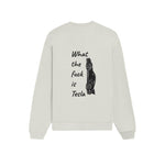 What The Fuck Is Tesla Oversize Sweatshirt - Beyaz - arka görünüm