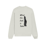 What The Fuck Is Tesla Oversize Sweatshirt - Beyaz - arka görünüm