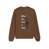 What The Fuck Is Tesla Oversize Sweatshirt - Kahverengi - arka görünüm