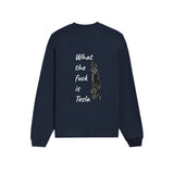 What The Fuck Is Tesla Oversize Sweatshirt - Lacivert - arka görünüm