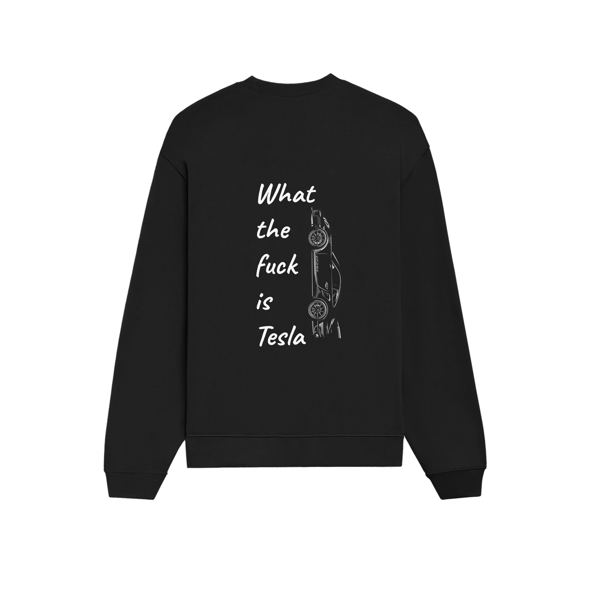 What The Fuck Is Tesla Oversize Sweatshirt - Siyah - arka görünüm