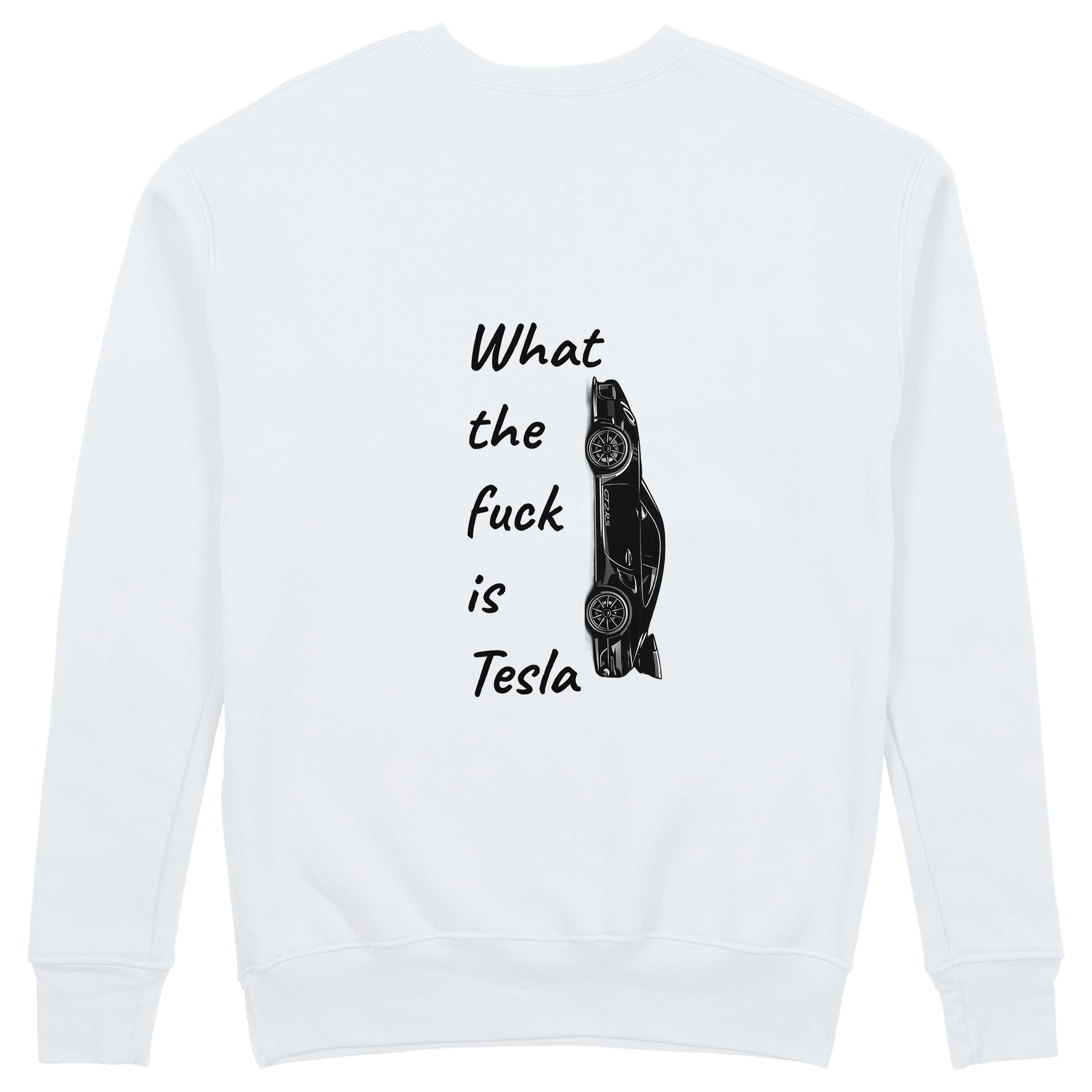 What The Fuck Is Tesla Sweatshirt - Beyaz - arka görünüm