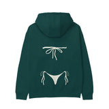White Bikini Hoodie - Koyu Yeşil - arka görünüm