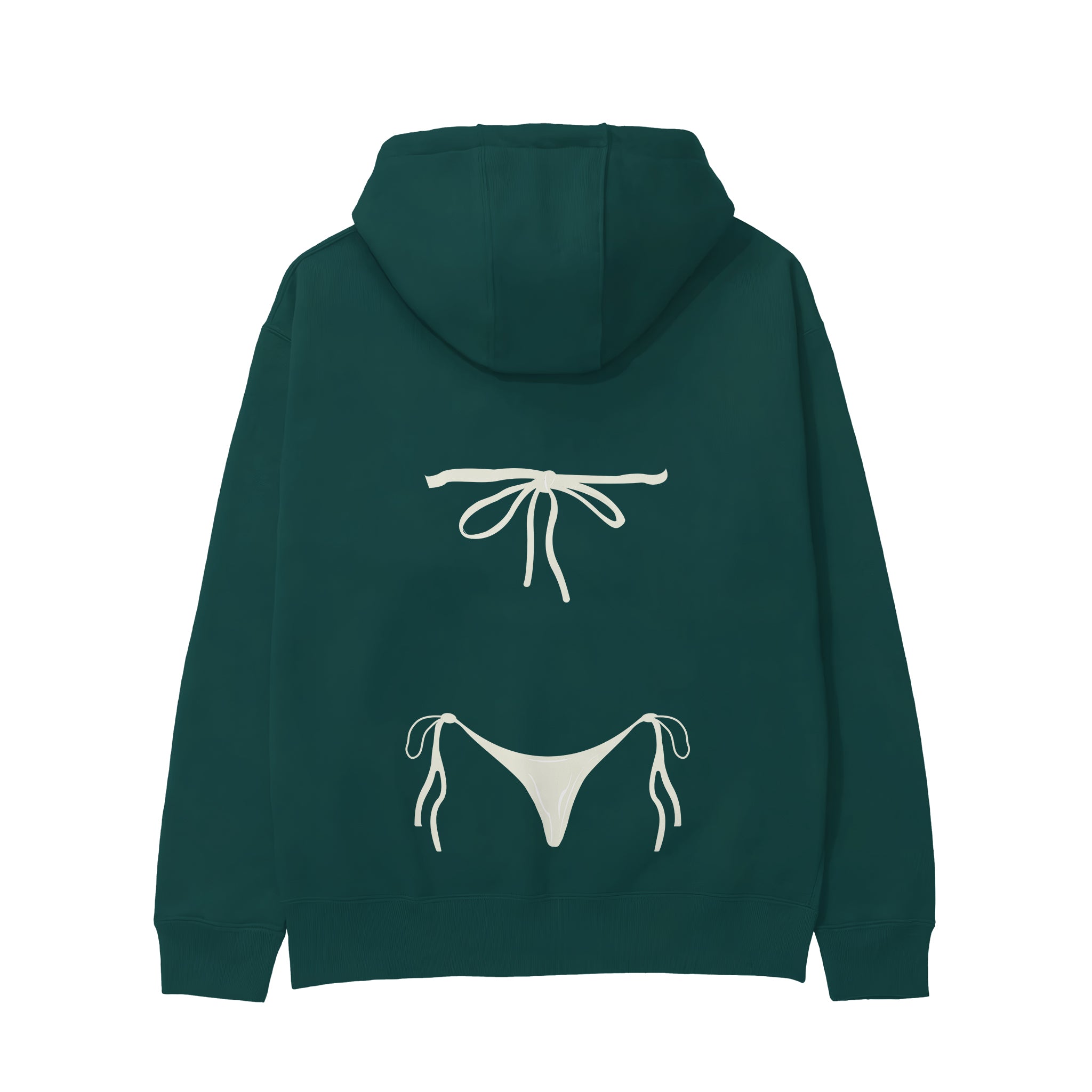 White Bikini Hoodie - Koyu Yeşil - arka görünüm