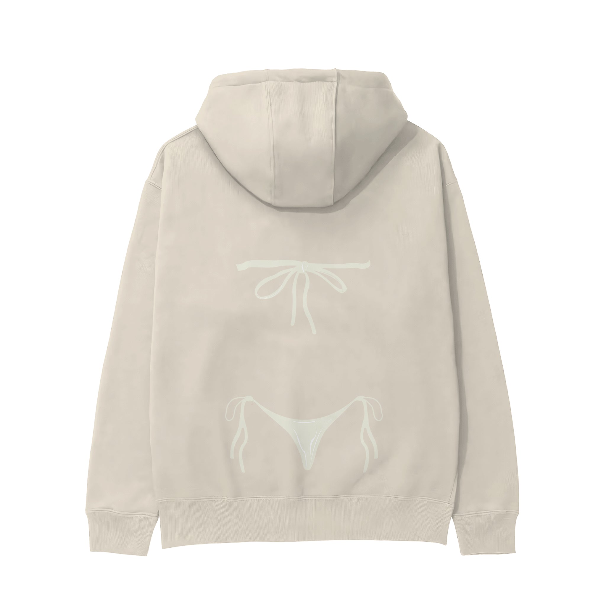 White Bikini Hoodie - Krem - arka görünüm