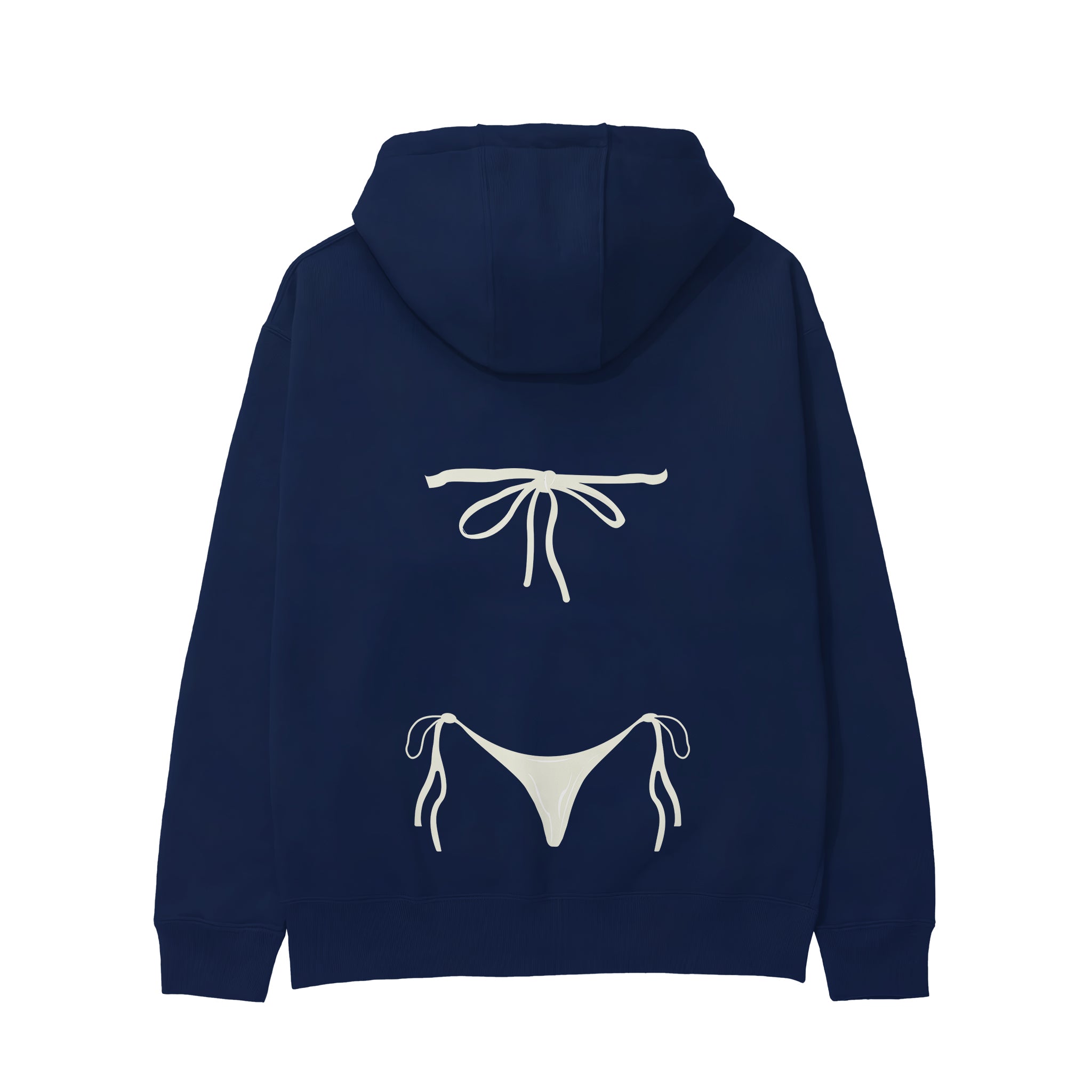 White Bikini Hoodie - Lacivert - arka görünüm