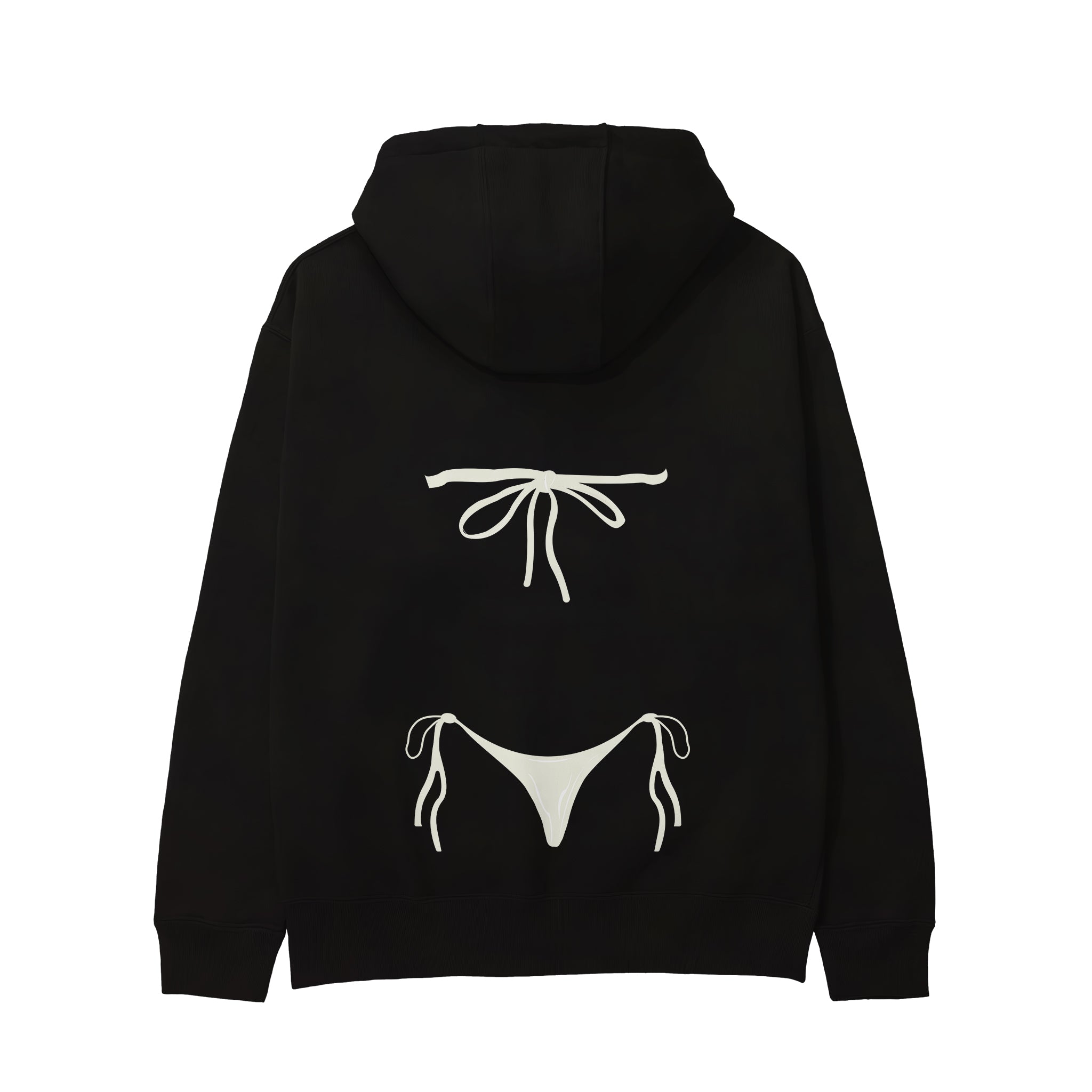 White Bikini Hoodie - Siyah - arka görünüm
