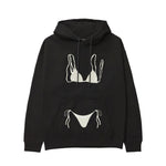 White Bikini Hoodie - Siyah - ön görünüm