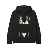 White Bikini Hoodie - Siyah - ön görünüm