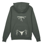 White Bikini Oversize Hoodie - Antrasit - arka görünüm