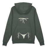 White Bikini Oversize Hoodie - Antrasit - arka görünüm