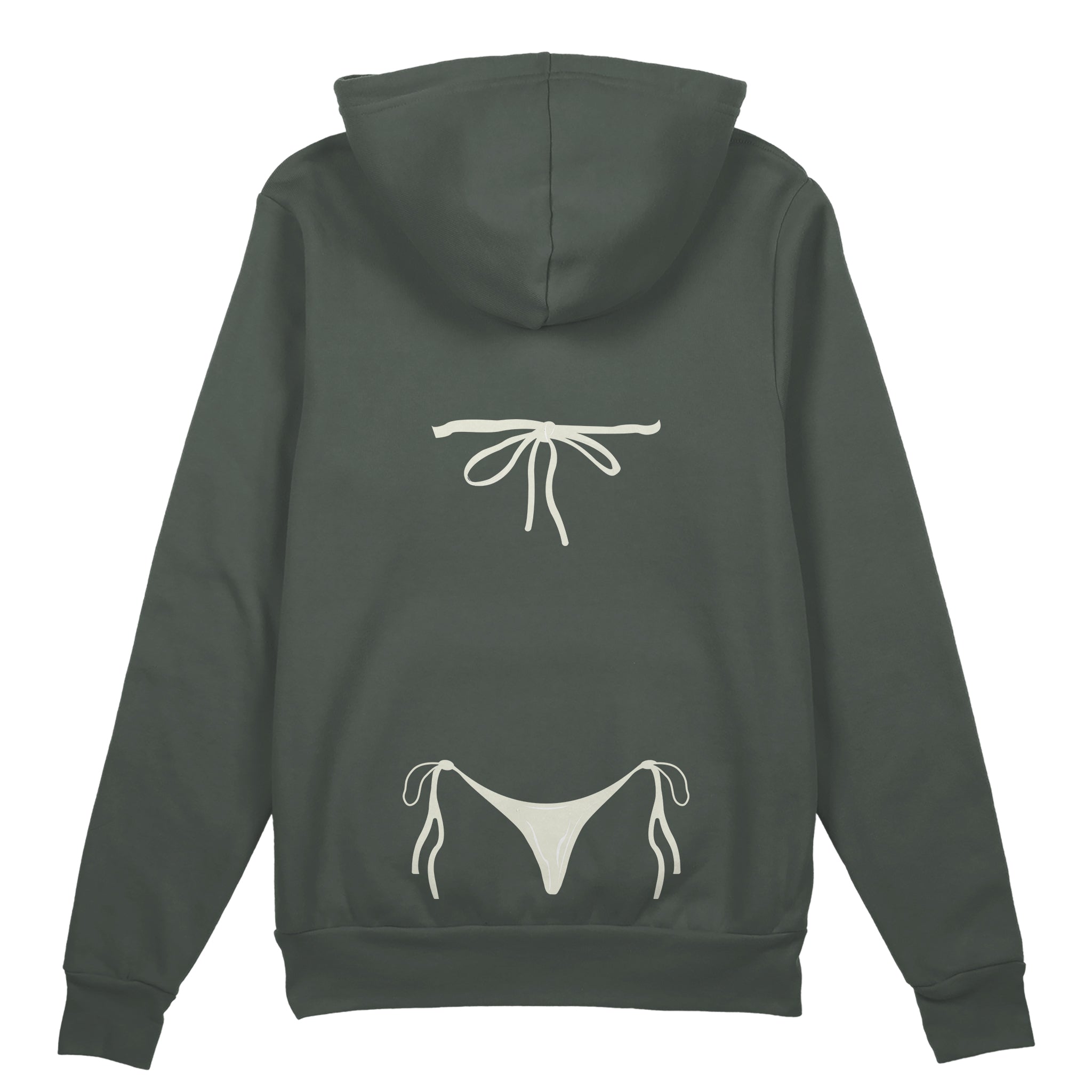 White Bikini Oversize Hoodie - Antrasit - arka görünüm
