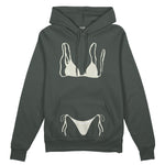 White Bikini Oversize Hoodie - Antrasit - ön görünüm