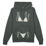 White Bikini Oversize Hoodie - Antrasit - ön görünüm