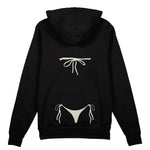 White Bikini Oversize Hoodie - Siyah - arka görünüm