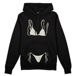 White Bikini Oversize Hoodie - Siyah - ön görünüm