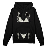 White Bikini Oversize Hoodie - Siyah - ön görünüm