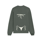 White Bikini Oversize Sweatshirt - Antrasit - arka görünüm