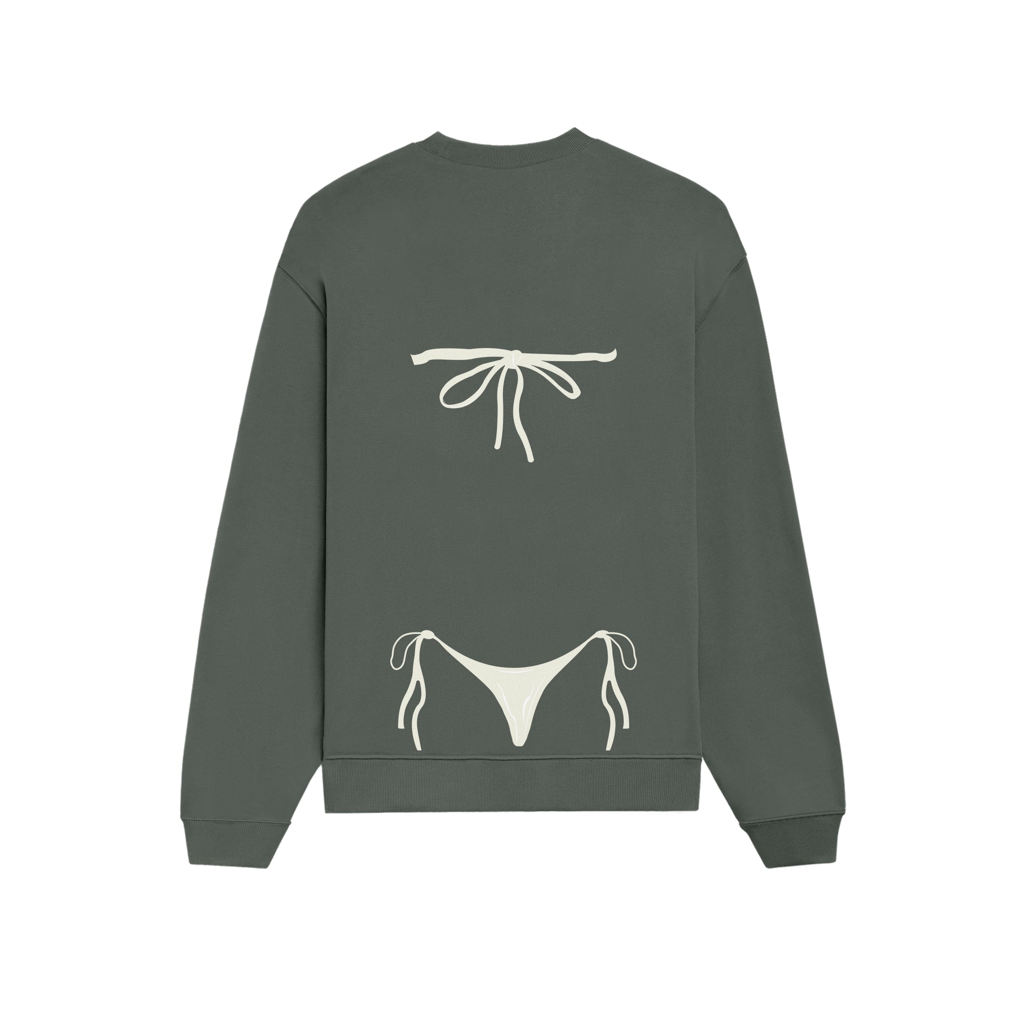White Bikini Oversize Sweatshirt - Antrasit - arka görünüm