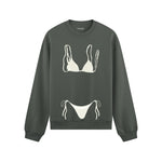 White Bikini Oversize Sweatshirt - Antrasit - ön görünüm