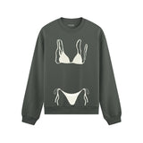 White Bikini Oversize Sweatshirt - Antrasit - ön görünüm
