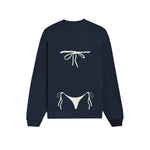 White Bikini Oversize Sweatshirt - Lacivert - arka görünüm
