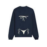 White Bikini Oversize Sweatshirt - Lacivert - arka görünüm