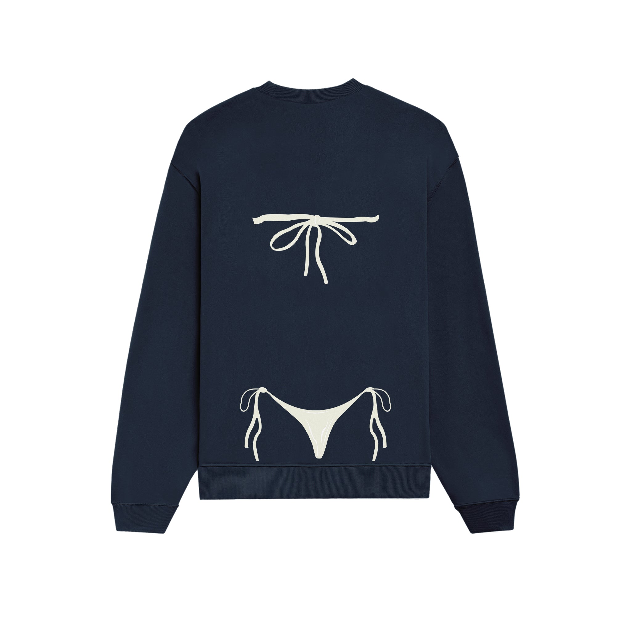 White Bikini Oversize Sweatshirt - Lacivert - arka görünüm