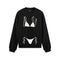 White Bikini Oversize Sweatshirt - Siyah - ön görünüm