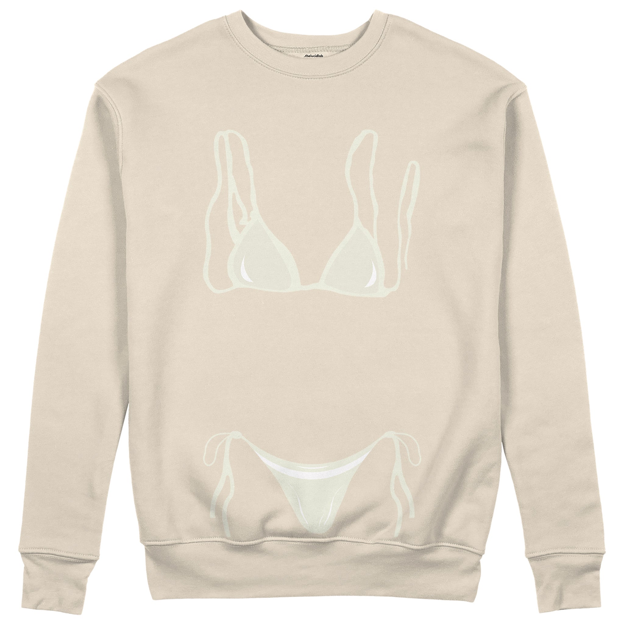 White Bikini Sweatshirt - Bej - ön görünüm