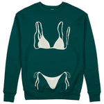 White Bikini Sweatshirt - Koyu Yeşil - ön görünüm