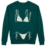 White Bikini Sweatshirt - Koyu Yeşil - ön görünüm