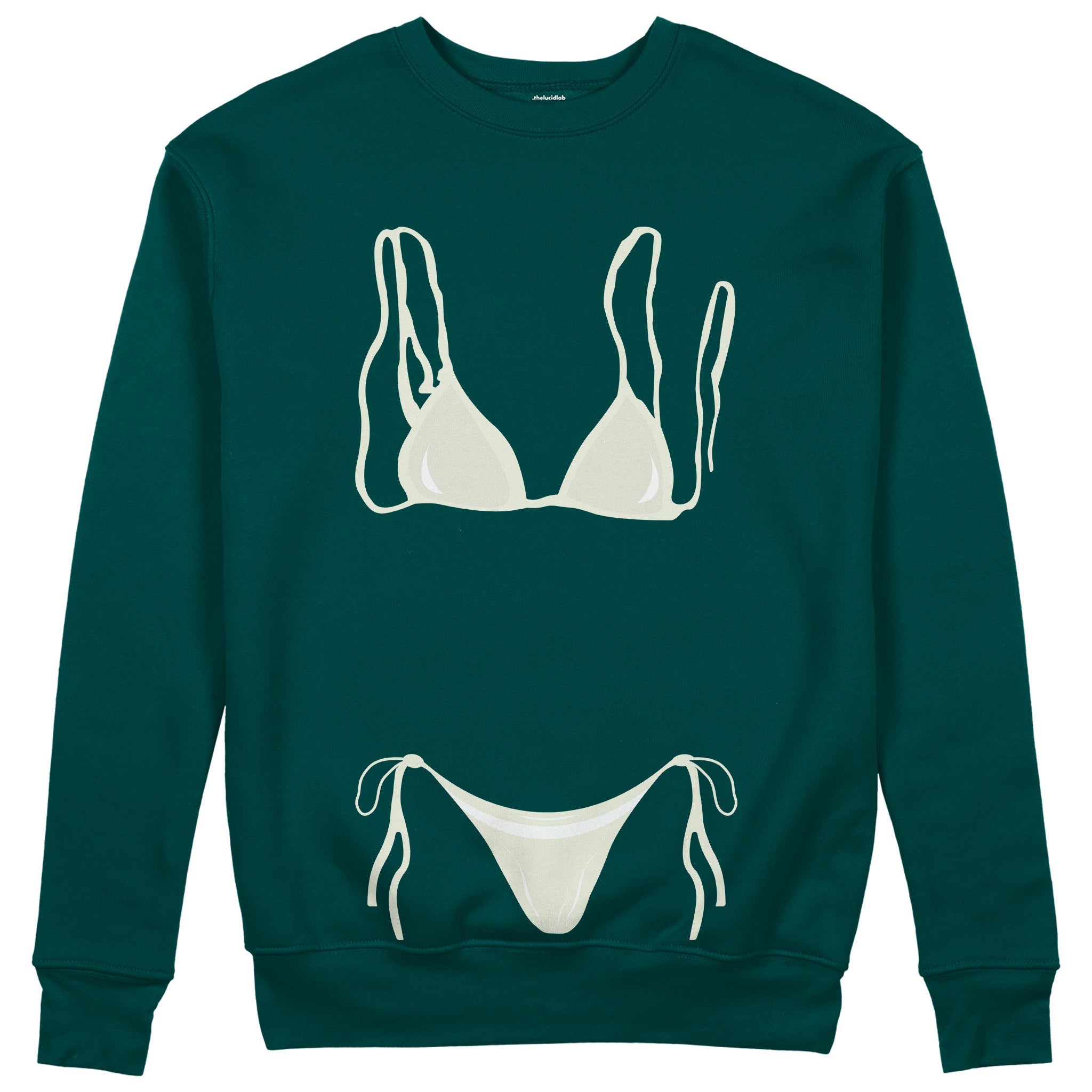 White Bikini Sweatshirt - Koyu Yeşil - ön görünüm