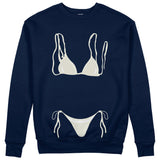 White Bikini Sweatshirt - Lacivert - ön görünüm