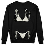 White Bikini Sweatshirt - Siyah - ön görünüm