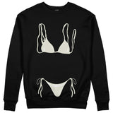 White Bikini Sweatshirt - Siyah - ön görünüm