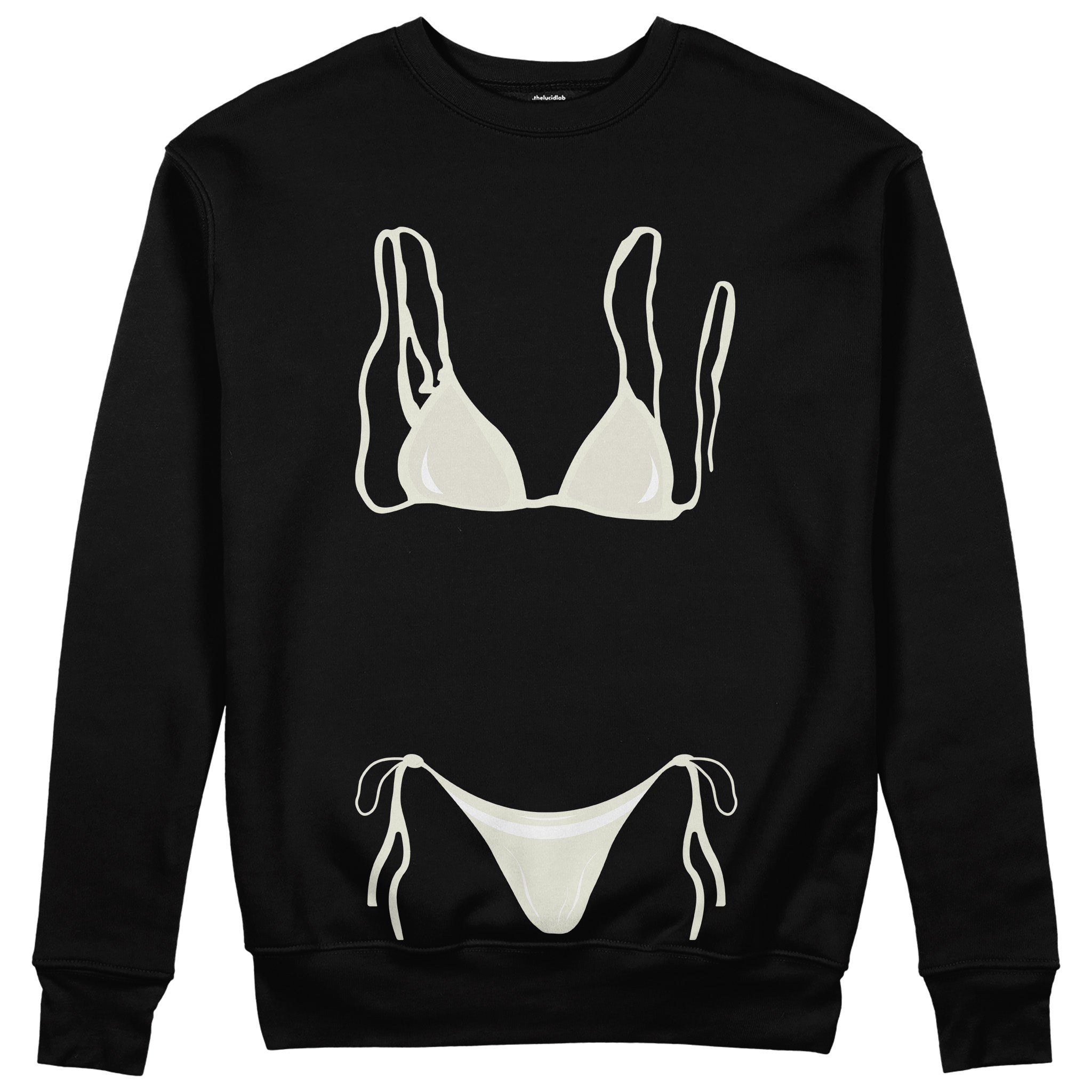 White Bikini Sweatshirt - Siyah - ön görünüm