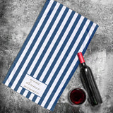 Wine Dinner Winner / Blue Striped Kitchen Towel