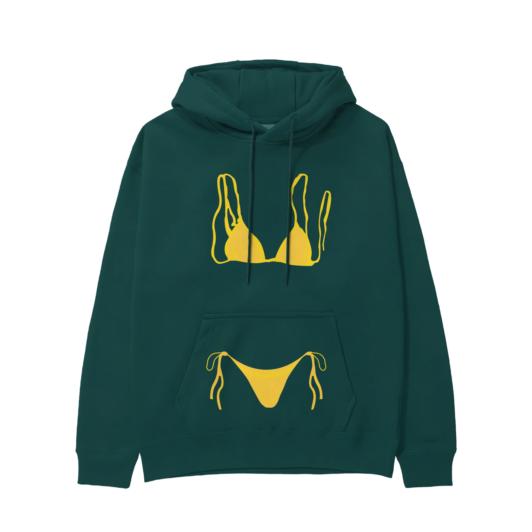 Yellow Bikini Hoodie - Koyu Yeşil - ön görünüm