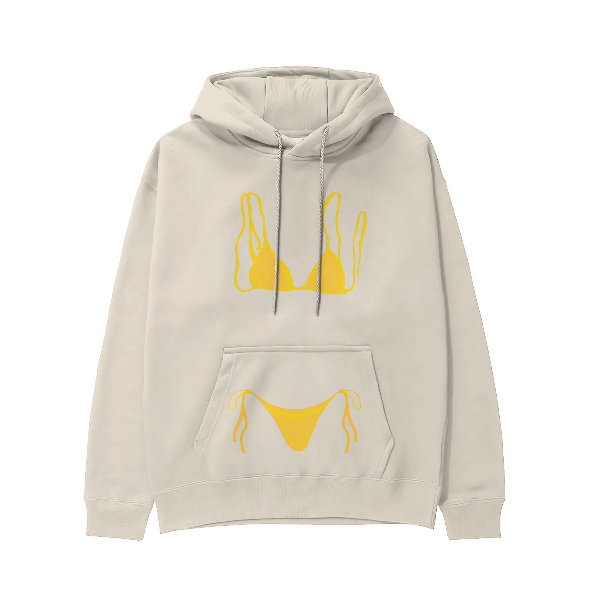 Yellow Bikini Hoodie - Krem - ön görünüm