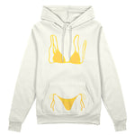 Yellow Bikini Oversize Hoodie - Beyaz - ön görünüm