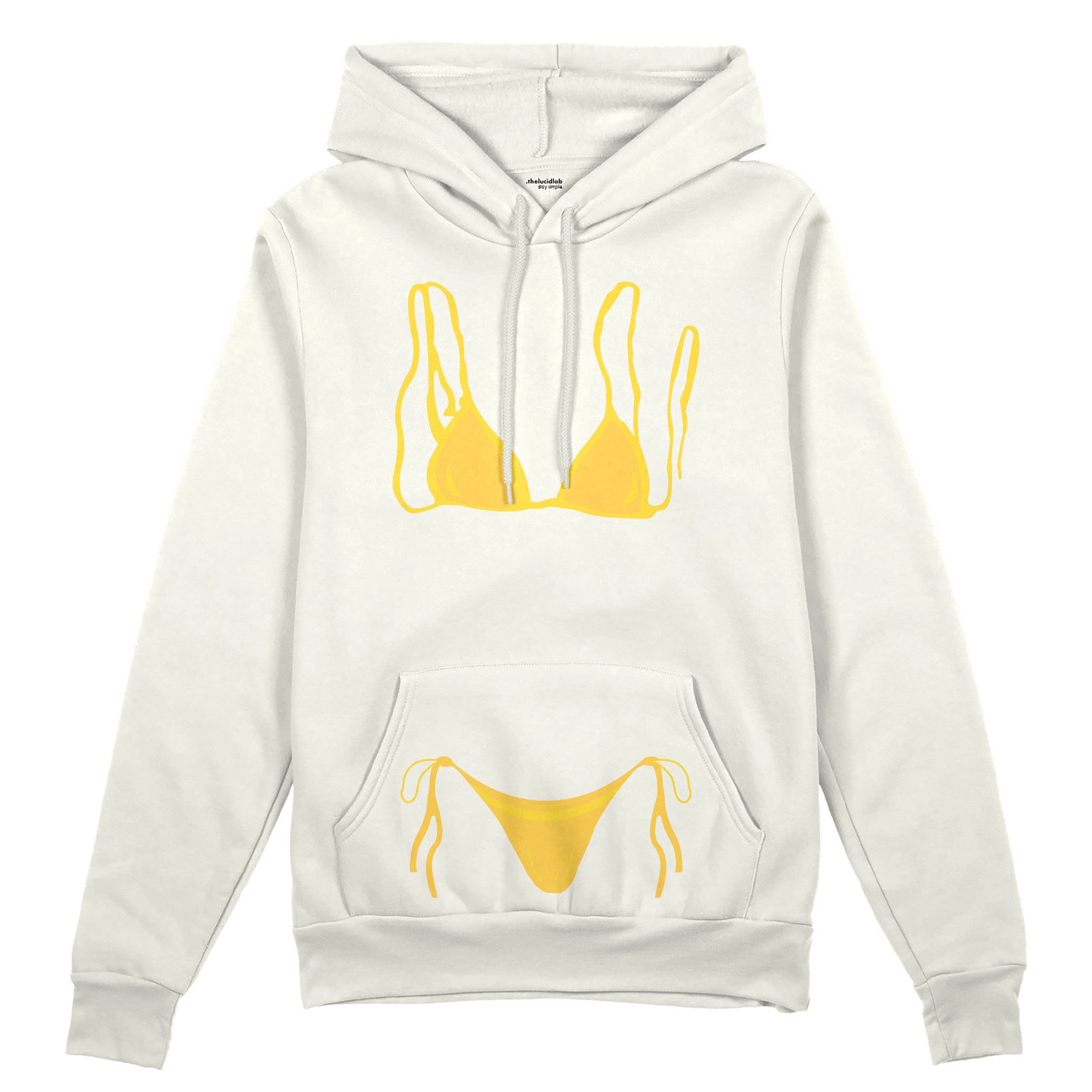 Yellow Bikini Oversize Hoodie - Beyaz - ön görünüm