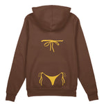 Yellow Bikini Oversize Hoodie - Kahverengi - arka görünüm