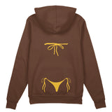 Yellow Bikini Oversize Hoodie - Kahverengi - arka görünüm