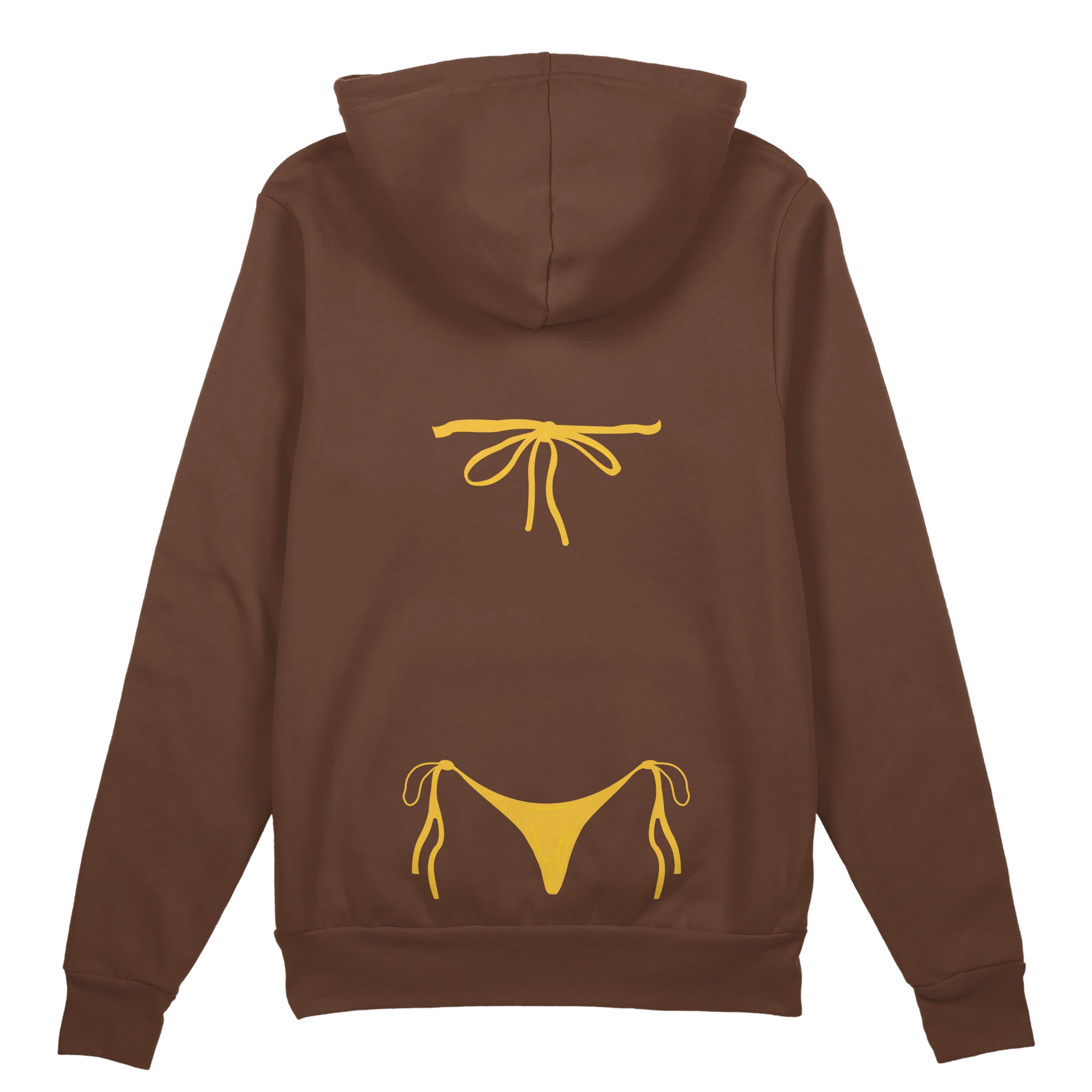 Yellow Bikini Oversize Hoodie - Kahverengi - arka görünüm