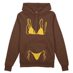 Yellow Bikini Oversize Hoodie - Kahverengi - ön görünüm