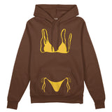 Yellow Bikini Oversize Hoodie - Kahverengi - ön görünüm