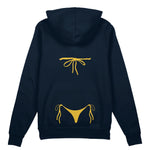 Yellow Bikini Oversize Hoodie - Lacivert - arka görünüm