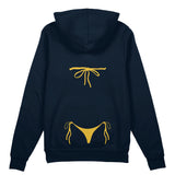 Yellow Bikini Oversize Hoodie - Lacivert - arka görünüm