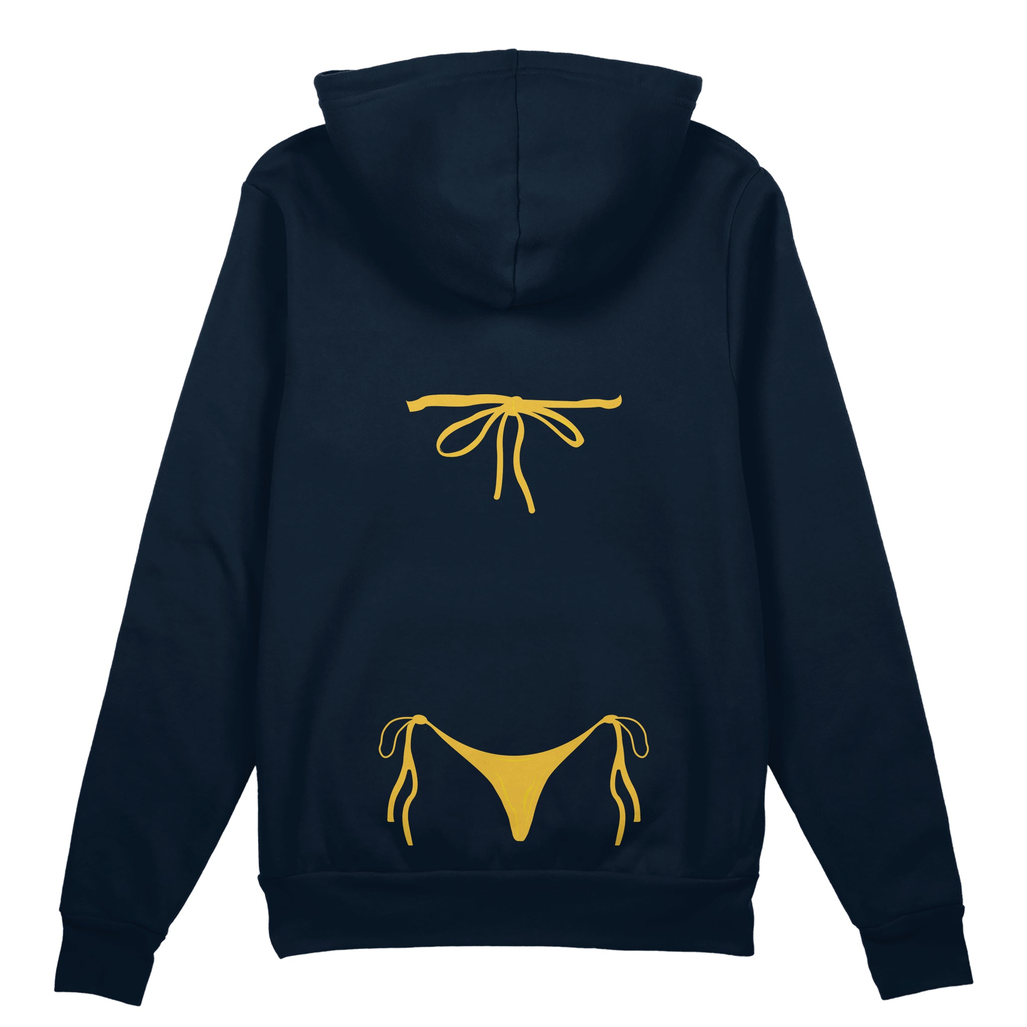 Yellow Bikini Oversize Hoodie - Lacivert - arka görünüm